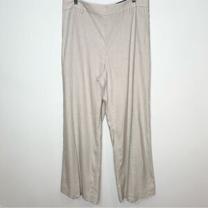 NWT Ann Taylor Wide Leg Linen Blend Neutral Pant Trouser 14